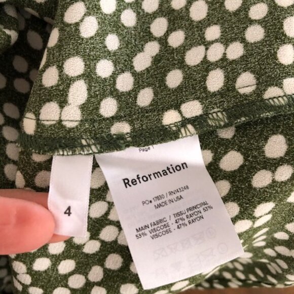 Reformation Romina Flutter Sleeve Dress In Moiret Size 4 - Picture 7 of 7